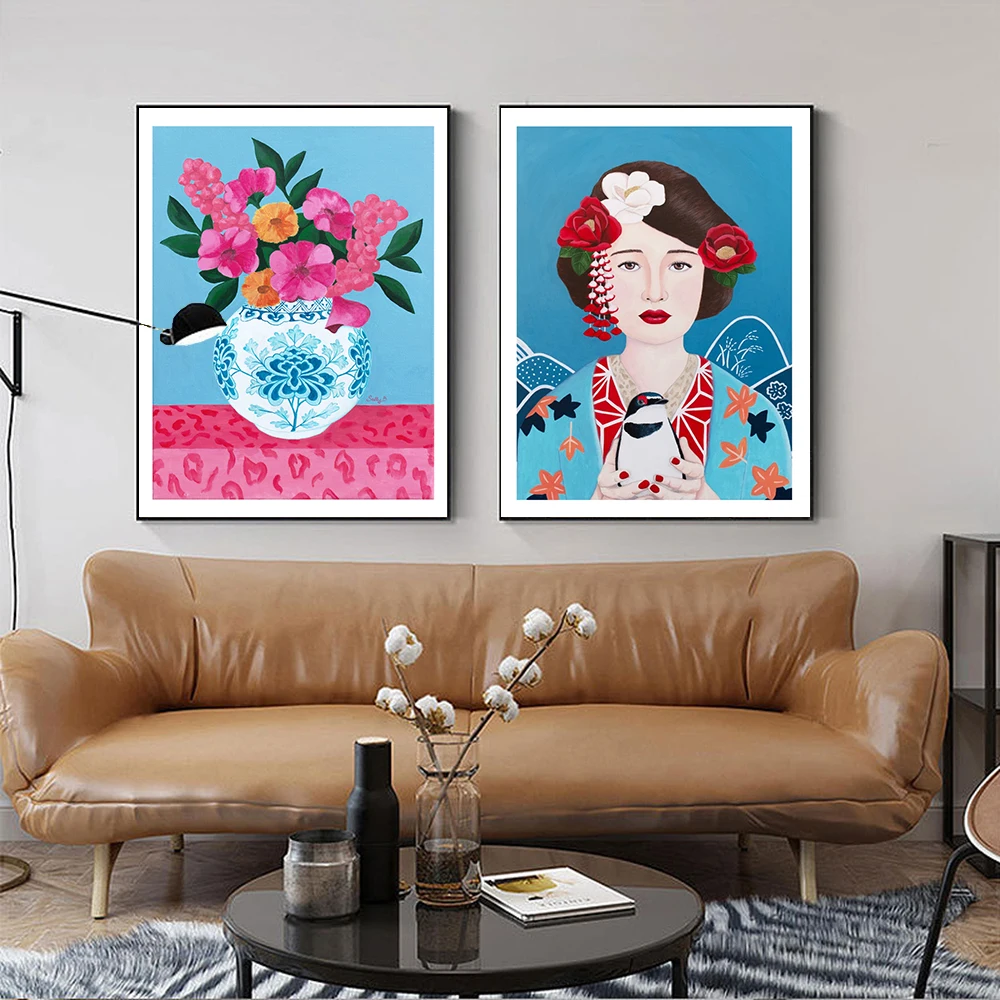 Japanese Woman With Bird Canvas Painting Wall Art Print Poster Abstract Vase Picture Decorative Painting Living Room Home Decor
Japanese Woman With Bird Canvas Painting Wall Art Print Poster Abstract Vase Picture Decorative Painting Living Room Home Decor