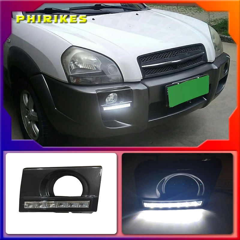 Pair LED DRL Daytime Running Lights Lamp For Hyundai Tucson 2005 2006 2007 2008 2009 Signal Lamp Front White Light Accessories 
Pair LED DRL Daytime Running Lights Lamp For Hyundai Tucson 2005 2006 2007 2008 2009 Signal Lamp Front White Light Accessories