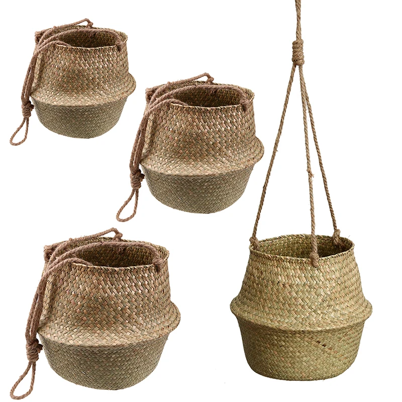 Wicker Storage Baskets with Long Rope Hanging Basket Nordic Foldable Rattan Laundry Toys Belly Basket Home Garden Organization
Wicker Storage Baskets with Long Rope Hanging Basket Nordic Foldable Rattan Laundry Toys Belly Basket Home Garden Organization