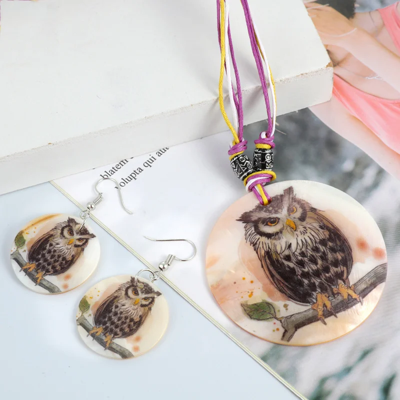 Charm Owl Peacock Feather Animal Acrylic Adjustable Rope Chain Necklaces for Women Round Silver Plated Drop Earrings Jewelry Set
Charm Owl Peacock Feather Animal Acrylic Adjustable Rope Chain Necklaces for Women Round Silver Plated Drop Earrings Jewelry Set