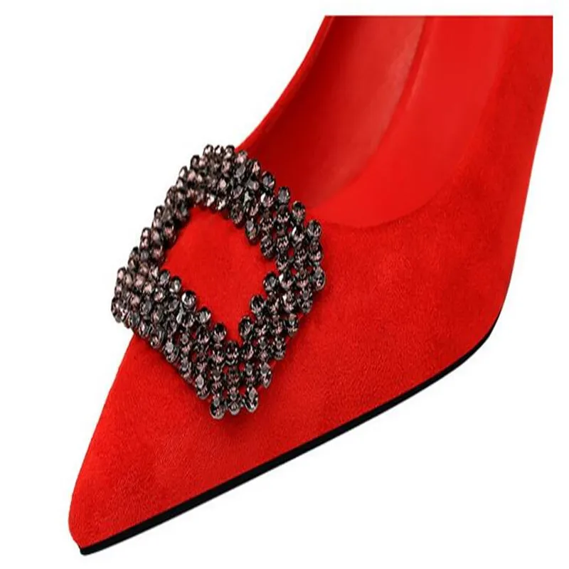 Fashion Sexy Nightclub Slim Stiletto High Heel Shallow Mouth Pointed Satin Rhinestone Buckle Women Single Shoes Wedding Shoes
Fashion Sexy Nightclub Slim Stiletto High Heel Shallow Mouth Pointed Satin Rhinestone Buckle Women Single Shoes Wedding Shoes