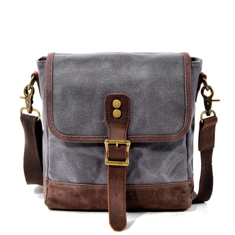 Vintage Waxed Canvas Bag Small Flap Bag Waterproof Men Crossbody Bag Leather Travel Shoulder Bag
Vintage Waxed Canvas Bag Small Flap Bag Waterproof Men Crossbody Bag Leather Travel Shoulder Bag