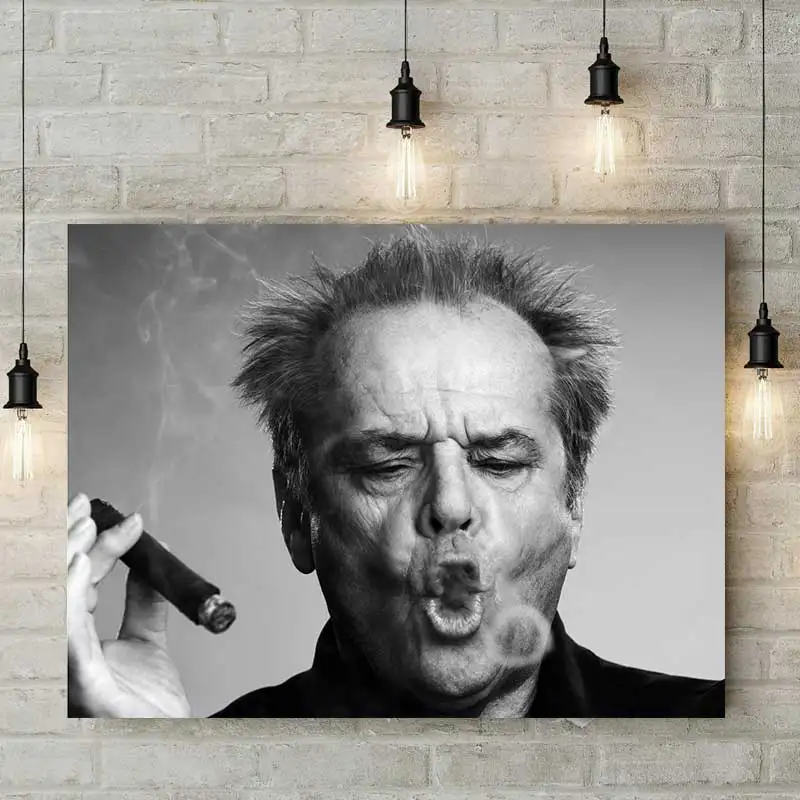 Jack Nicholson Cigar Poster Wall Art Picture Black and white Canvas Painting Prints for Living Room Modern Home Decoration
Jack Nicholson Cigar Poster Wall Art Picture Black and white Canvas Painting Prints for Living Room Modern Home Decoration
