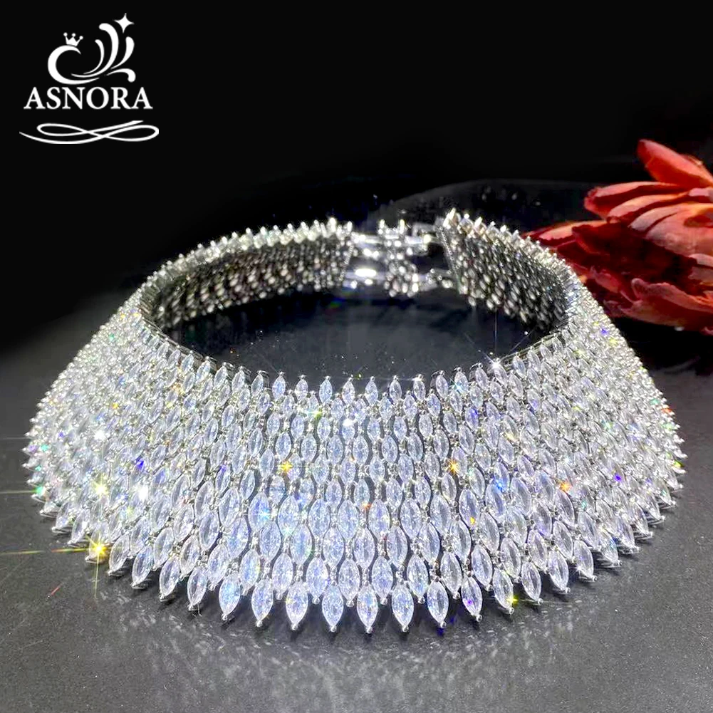 ASNORA -Women's Cubic Zirconia 2pcs Neck Ring, Luxury Ladies Jewelry Set Cubic Zirconia Wedding Necklace, Dubai Bridal Jewelry
ASNORA -Women's Cubic Zirconia 2pcs Neck Ring, Luxury Ladies Jewelry Set Cubic Zirconia Wedding Necklace, Dubai Bridal Jewelry