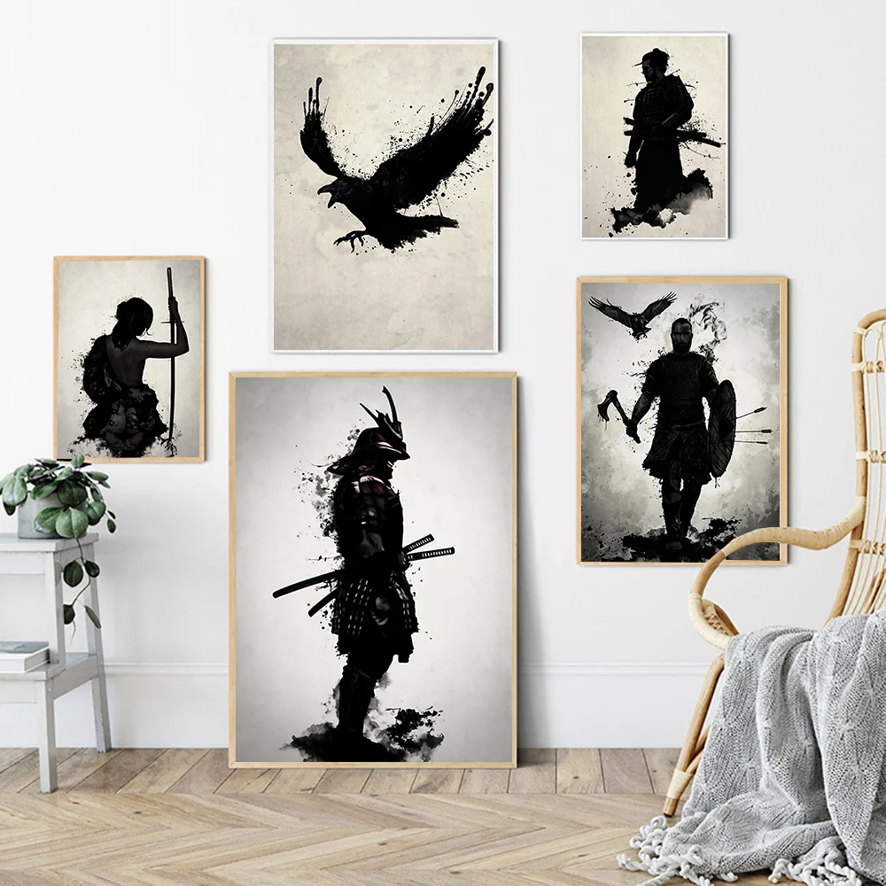 Japanese Ink Canvas Art Print Poster Samurai Black White Wall Art Paintings for Living Room Decoration Home Decor
Japanese Ink Canvas Art Print Poster Samurai Black White Wall Art Paintings for Living Room Decoration Home Decor