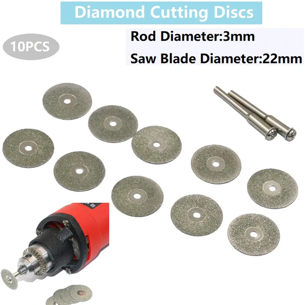 10pcs 22mm Diamond Cutting Disc Cut Off Cutting Discs Arbor Shafts High Quality Saw Blade Drill Rotary Tool Shank For Dre-mel
10pcs 22mm Diamond Cutting Disc Cut Off Cutting Discs Arbor Shafts High Quality Saw Blade Drill Rotary Tool Shank For Dre-mel