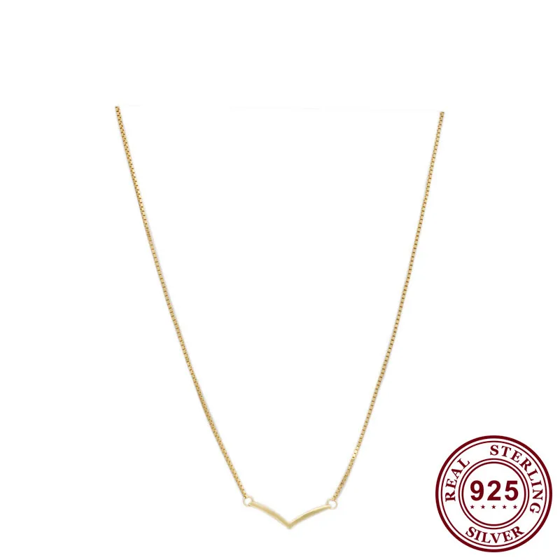 925 Sterling Silver Pan Gold V-shaped Wish Shining Clavicle Chain Necklace For Women Wedding Party Gift Fashion Jewelry
925 Sterling Silver Pan Gold V-shaped Wish Shining Clavicle Chain Necklace For Women Wedding Party Gift Fashion Jewelry
