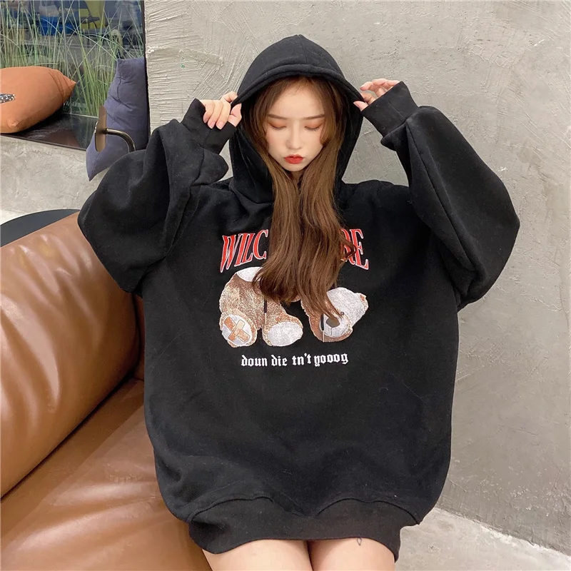 Winter Women Hoodie Bear Letter Pattern Pullover Plus Velvet Thick Fashion Harajuku Long-Sleeved Women Sweatshirt Jacket Jacket
Winter Women Hoodie Bear Letter Pattern Pullover Plus Velvet Thick Fashion Harajuku Long-Sleeved Women Sweatshirt Jacket Jacket