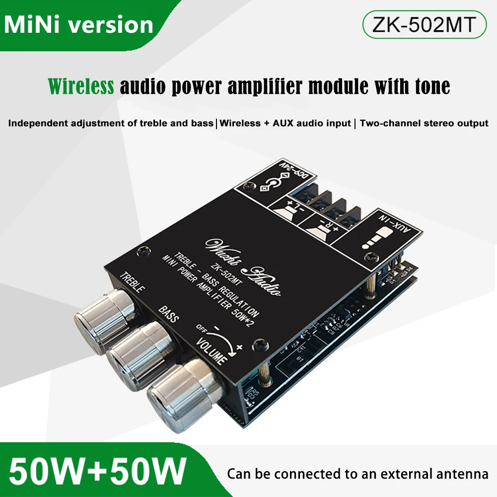 ZK-502MT 2x50W Bluetooth-Compatible 5.0 Subwoofer Amplifier Board 2.0 Channel Audio Stereo Amplifier Board Subwoofer Accessory
ZK-502MT 2x50W Bluetooth-Compatible 5.0 Subwoofer Amplifier Board 2.0 Channel Audio Stereo Amplifier Board Subwoofer Accessory
