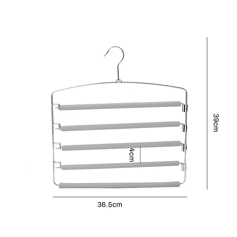 5 Layers Pants Hangers for Clothes Closet Storage Organizer Wardrobe Organizer Non-Slip Foam Padded Swing Arm Hanger organizador
5 Layers Pants Hangers for Clothes Closet Storage Organizer Wardrobe Organizer Non-Slip Foam Padded Swing Arm Hanger organizador