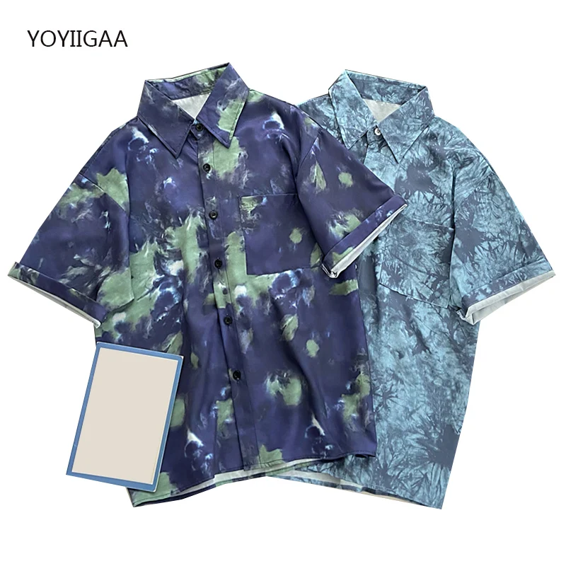 Tie Dyed Printed Women 's Blouse Shirt Summer Short Sleeve Woman Blouses Turn-Down Collar Casual Ladies Blouses Harajuku Shirts
Tie Dyed Printed Women 's Blouse Shirt Summer Short Sleeve Woman Blouses Turn-Down Collar Casual Ladies Blouses Harajuku Shirts