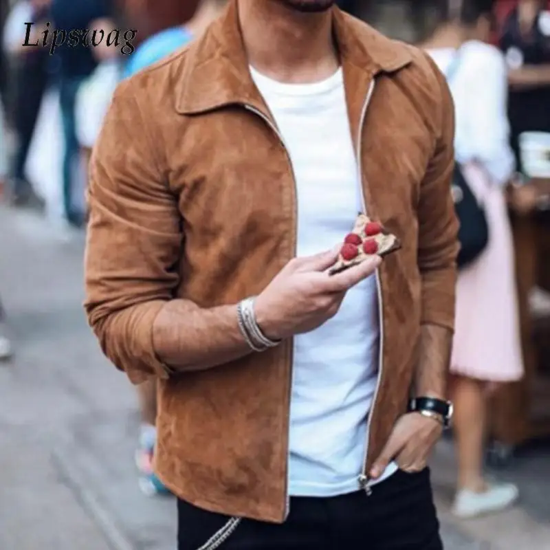 Vintage Suede Coats For Men 2021 Autumn Winter Casual Long Sleeve Zip-up Jackets Men Fashion Turn-down Collar Slim Fit Outerwear
Vintage Suede Coats For Men 2021 Autumn Winter Casual Long Sleeve Zip-up Jackets Men Fashion Turn-down Collar Slim Fit Outerwear