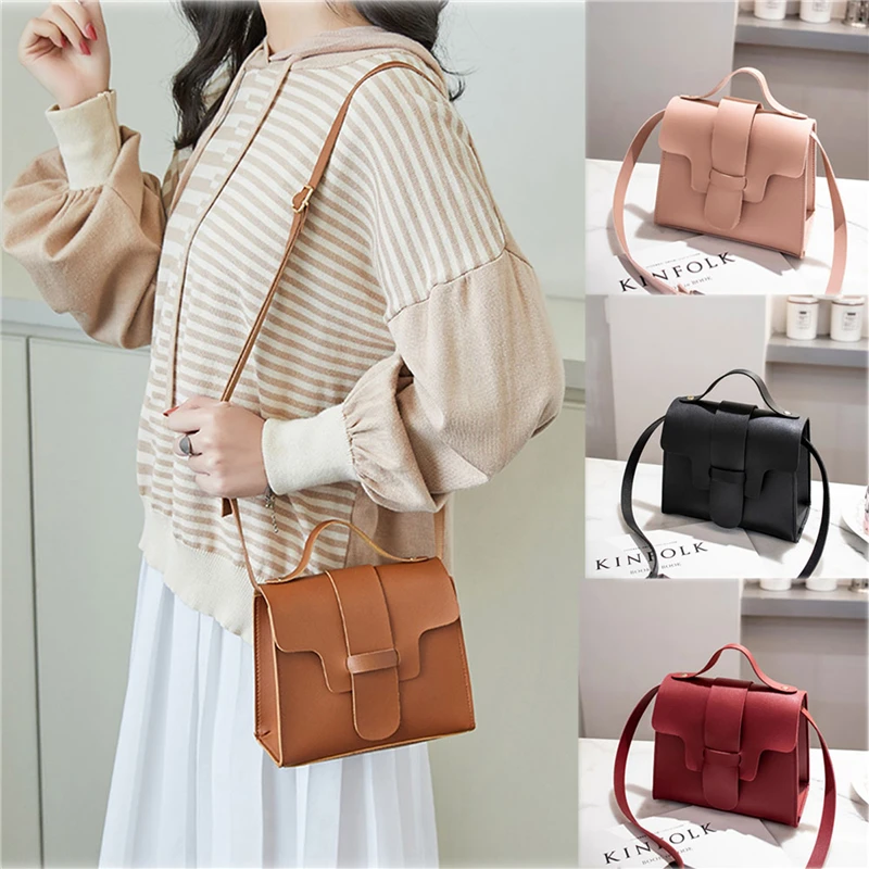 Fashion Trend Korean Women Girls Shoulder Bags Small Square Bag PU Solid Big Buckle Crossbody Handbag
Fashion Trend Korean Women Girls Shoulder Bags Small Square Bag PU Solid Big Buckle Crossbody Handbag