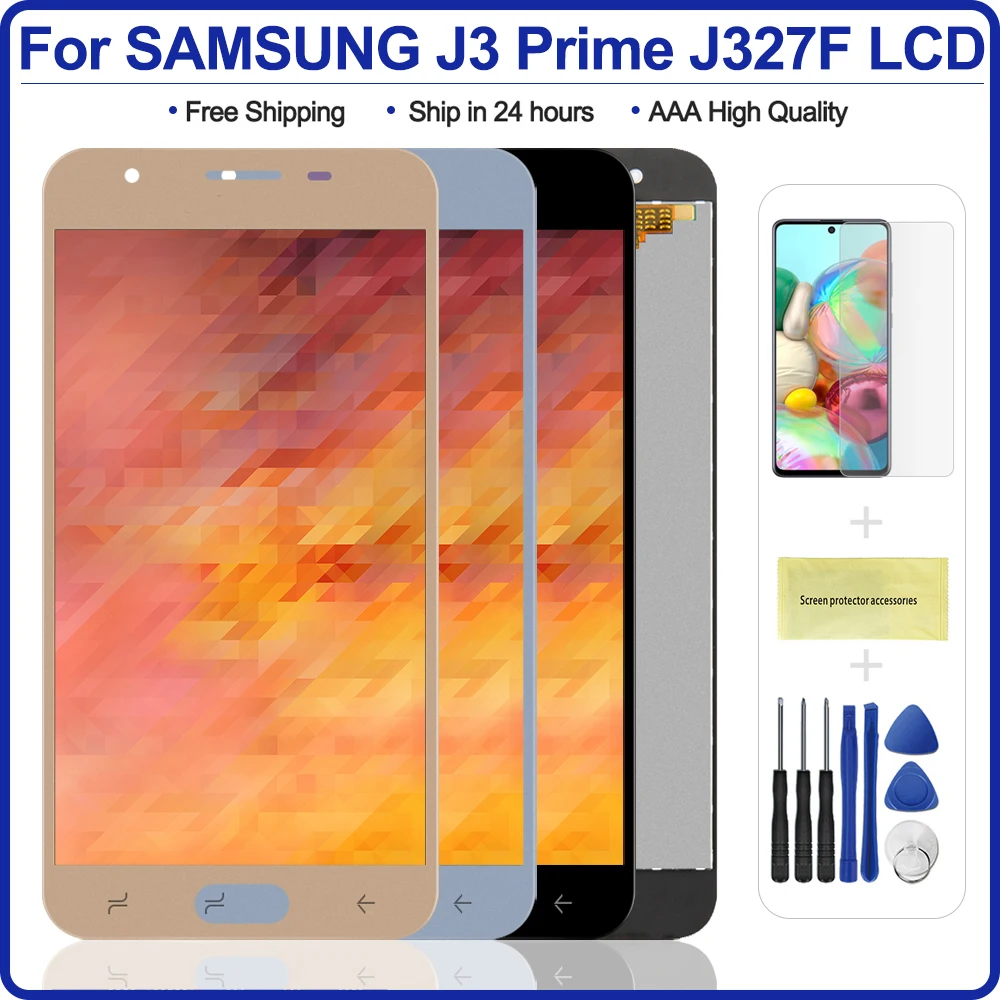 J327 дисплей для SAMSUNG Galaxy J3 Prime J327T сменный ЖК экран Samsung J327P J327V модуль дисплея|Экраны