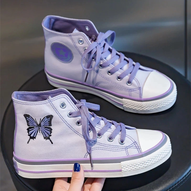 High Purple Sneakers Women's Fashion 2021 Canvas Shoes Women Vintage Tennis Female Butterfly School Shoes Girl Flat Shoes
High Purple Sneakers Women's Fashion 2021 Canvas Shoes Women Vintage Tennis Female Butterfly School Shoes Girl Flat Shoes