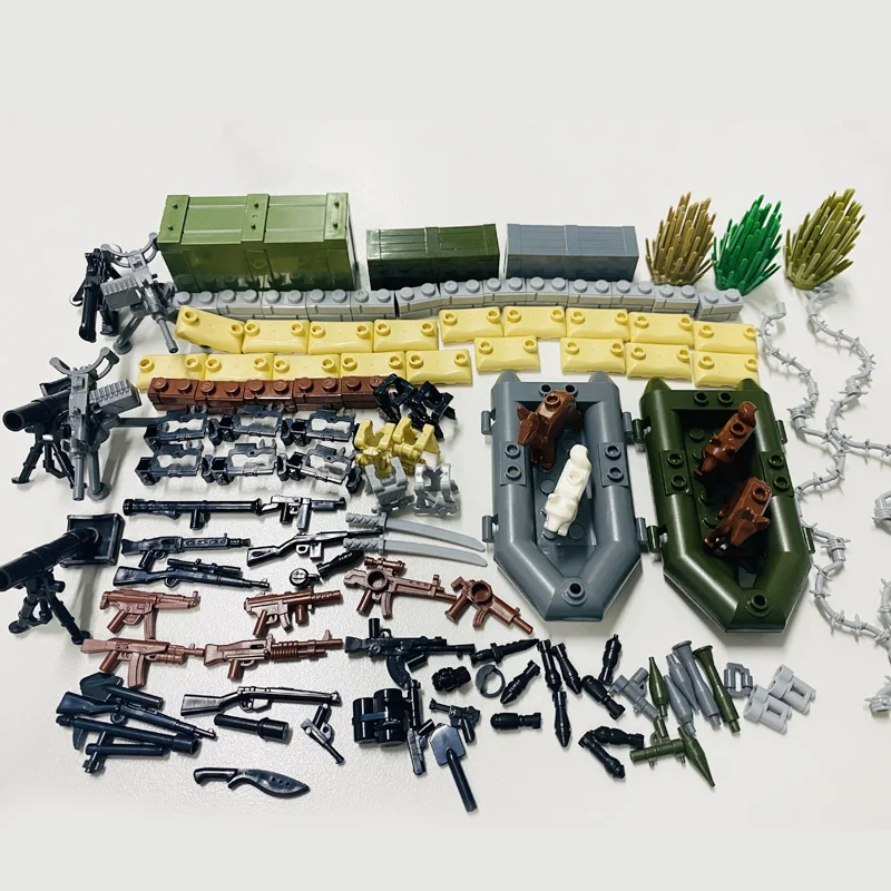 WW2 армейское военное оружие, маленькие аксессуары, строительный блок, броня, мешок с песком, настенный пистолет, коробка, самолеты, лодка, MOC ч... 
WW2 армейское военное оружие, маленькие аксессуары, строительный блок, броня, мешок с песком, настенный пистолет, коробка, самолеты, лодка, MOC ч...