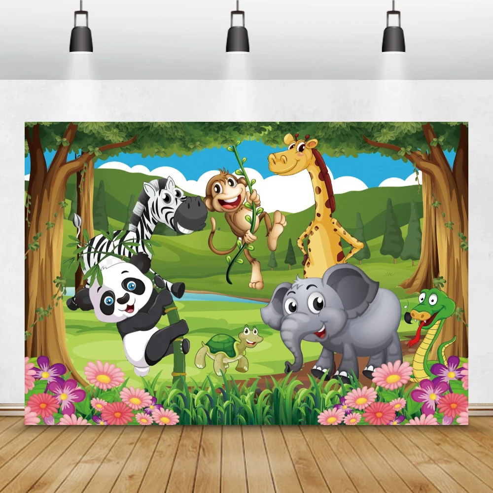 Jungle Safari Party Child Birthday Photography Backdrop Forest Animals Baby Shower Portrait Photocall Background Custom Banner
Jungle Safari Party Child Birthday Photography Backdrop Forest Animals Baby Shower Portrait Photocall Background Custom Banner