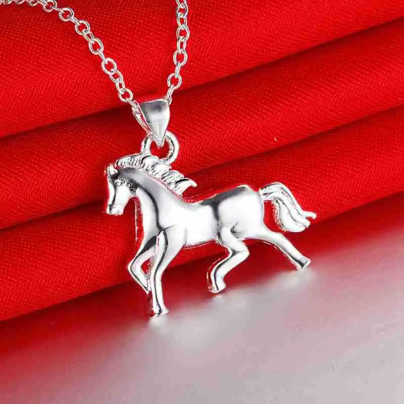 925 Sterling Silver Horse- Pendant Chain Necklace 18'' For Women Wedding Engagement Party Jewelry
925 Sterling Silver Horse- Pendant Chain Necklace 18'' For Women Wedding Engagement Party Jewelry