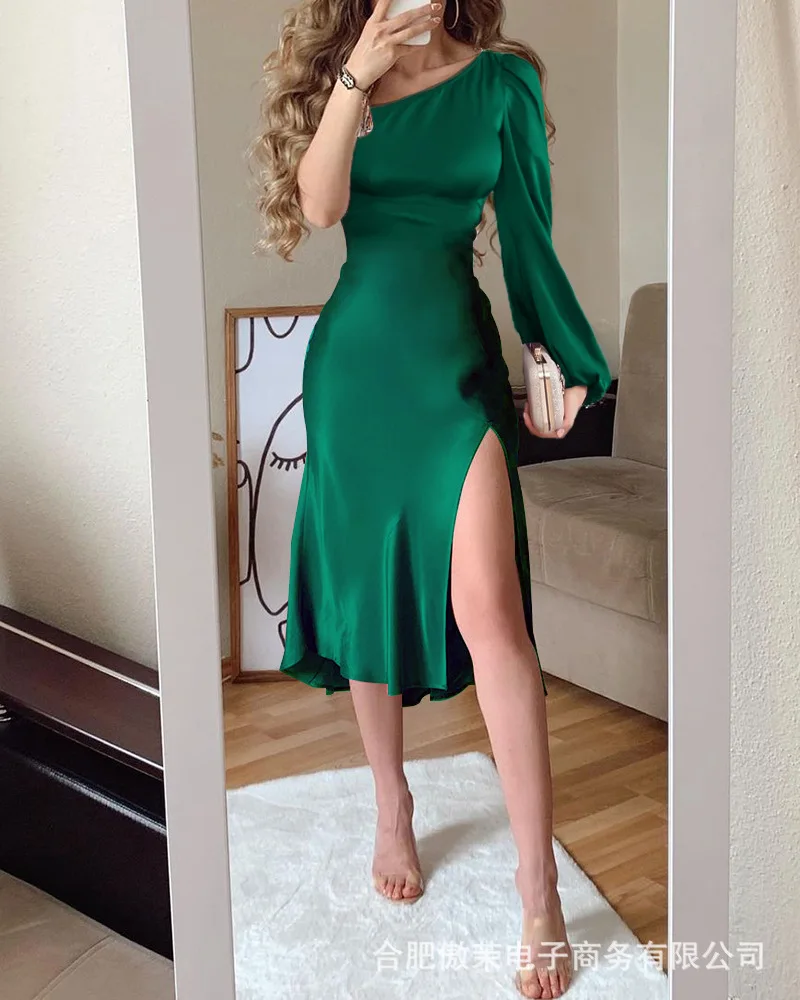 irregular dresses women sexy slant shoulder split high waist midi dress female Dress Long Sleeve Slim Bodycon Dress
irregular dresses women sexy slant shoulder split high waist midi dress female Dress Long Sleeve Slim Bodycon Dress