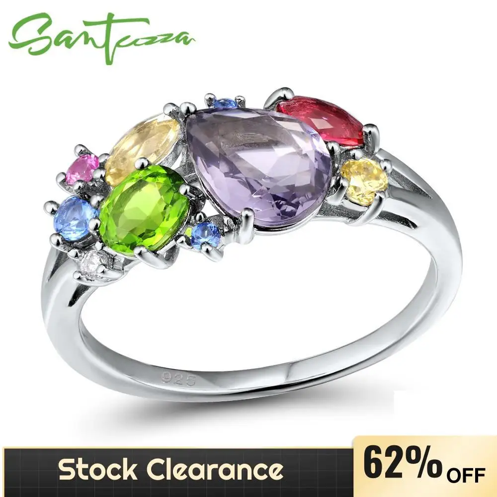 SANTUZZA Silver Ring For Women 925 Sterling Silver Fashion Rings for Women Colorful Stones Cubic Zirconia Ringen Party Jewelry
SANTUZZA Silver Ring For Women 925 Sterling Silver Fashion Rings for Women Colorful Stones Cubic Zirconia Ringen Party Jewelry