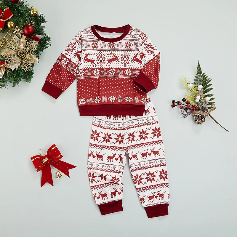2 Pieces Kids Nightwear Set, Floral Print Round Neck Long Sleeve Tops+ Long Pants 
2 Pieces Kids Nightwear Set, Floral Print Round Neck Long Sleeve Tops+ Long Pants