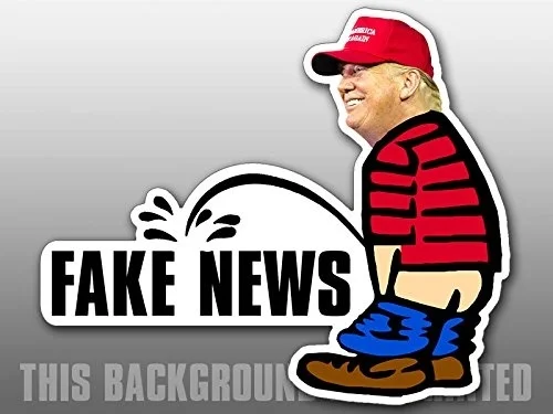 Для американского винила Трамп писает поддельные новости стикер (Смешные Peeing GOP