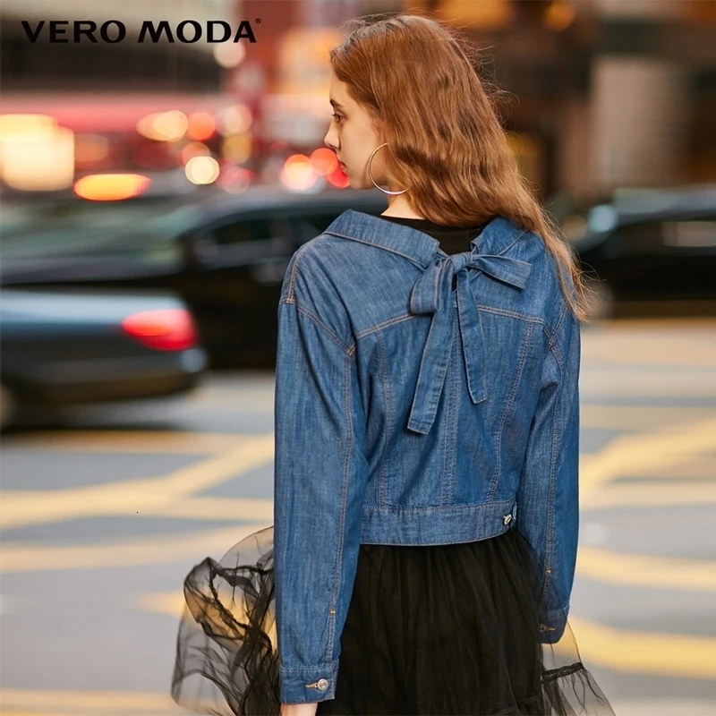 Vero Moda 2019 Новые поступления vrouwen на шнуровке Korte Denim Jas | 319157516|