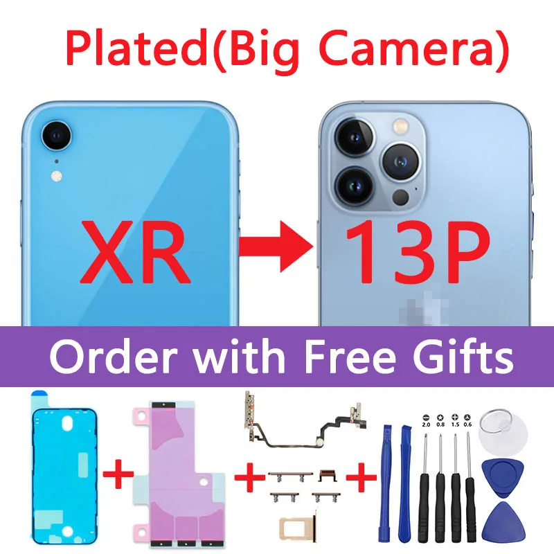 For Iphone DIY XR to 13Pro Back Battery Cover Housing for iPhone XR like iPhone 13 Pro XR to 12 Pro XR upto iPhone 13Pro Housing
For Iphone DIY XR to 13Pro Back Battery Cover Housing for iPhone XR like iPhone 13 Pro XR to 12 Pro XR upto iPhone 13Pro Housing