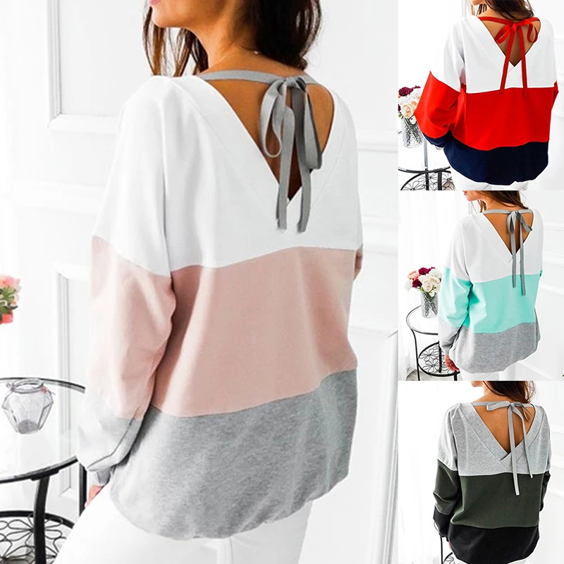 Womens Long Sleeve Splcing Color Sweatshirt Pullover Tops Blouse O Neck Blusas Mujer De Moda Blouse Green
Womens Long Sleeve Splcing Color Sweatshirt Pullover Tops Blouse O Neck Blusas Mujer De Moda Blouse Green