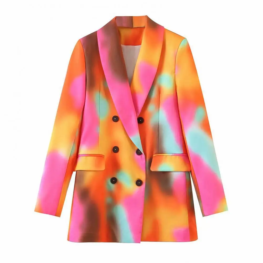 Women 2021 Fashion Single Button Tie-dye Print Blazer Coat Vintage Long Sleeve Pockets Female Outerwear Chic Tops
Women 2021 Fashion Single Button Tie-dye Print Blazer Coat Vintage Long Sleeve Pockets Female Outerwear Chic Tops