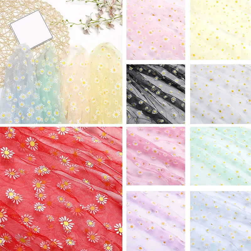 Daisy Printing Organza Fabric 160cm Width for Girls Summer Dress Princess Dress Handmade DIY Curtain Clothing Decoration Fabric
Daisy Printing Organza Fabric 160cm Width for Girls Summer Dress Princess Dress Handmade DIY Curtain Clothing Decoration Fabric
