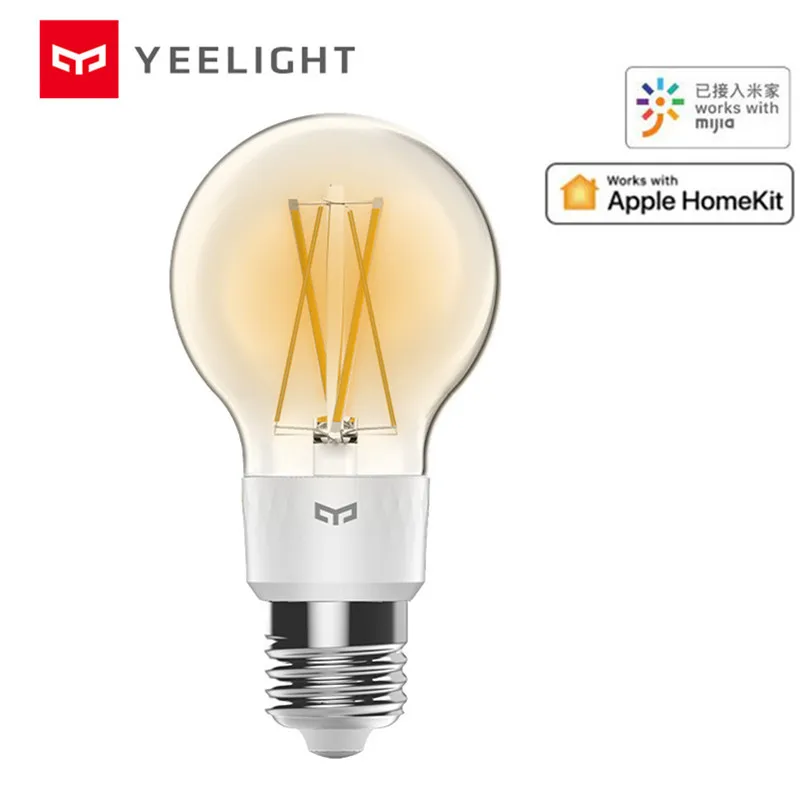 Умная Светодиодная лампа накаливания Mijia yeelight YLDP12YL 700 люмен 6 Вт лимонная умная