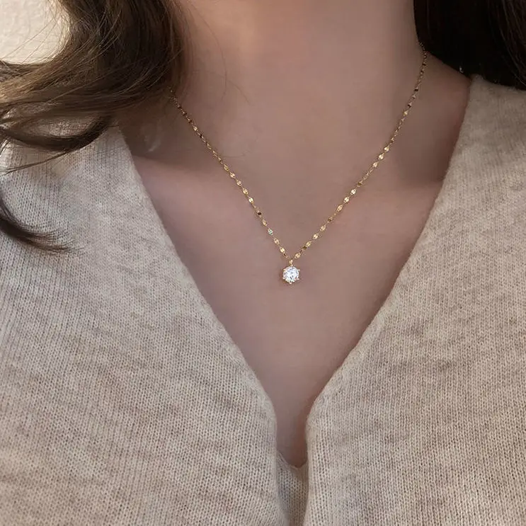 Single Diamond Necklace Female Net Red Korean Version Of Simple Design Sense Clavicle Chain Niche Ins Style Sweater Light Luxury
Single Diamond Necklace Female Net Red Korean Version Of Simple Design Sense Clavicle Chain Niche Ins Style Sweater Light Luxury