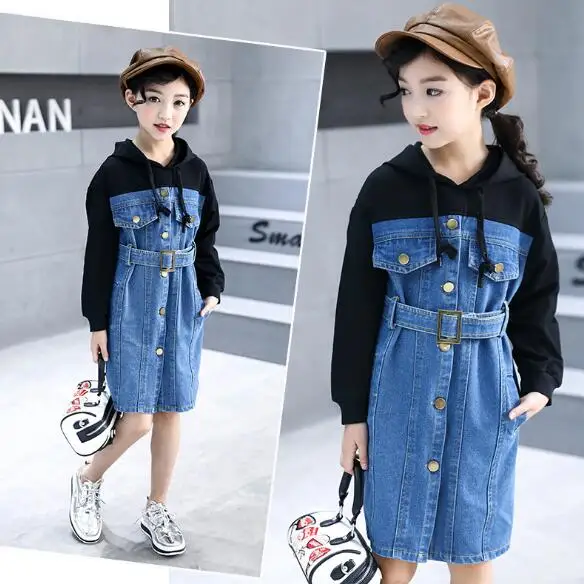 Hooded Teenage Girl Hoodies Children Spring Autumn Dresses Jeans Patchwork Dress For Girls Fashion Kids Long sleeve Clothes
Hooded Teenage Girl Hoodies Children Spring Autumn Dresses Jeans Patchwork Dress For Girls Fashion Kids Long sleeve Clothes