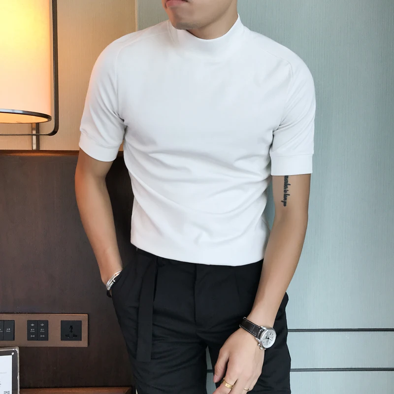 Fashion 2021 T Shirt Men Autumn Winter Short Sleeve Mens T-Shirts Slim Fit Streetwear Turtleneck Solid Casual Tee Shirt
Fashion 2021 T Shirt Men Autumn Winter Short Sleeve Mens T-Shirts Slim Fit Streetwear Turtleneck Solid Casual Tee Shirt