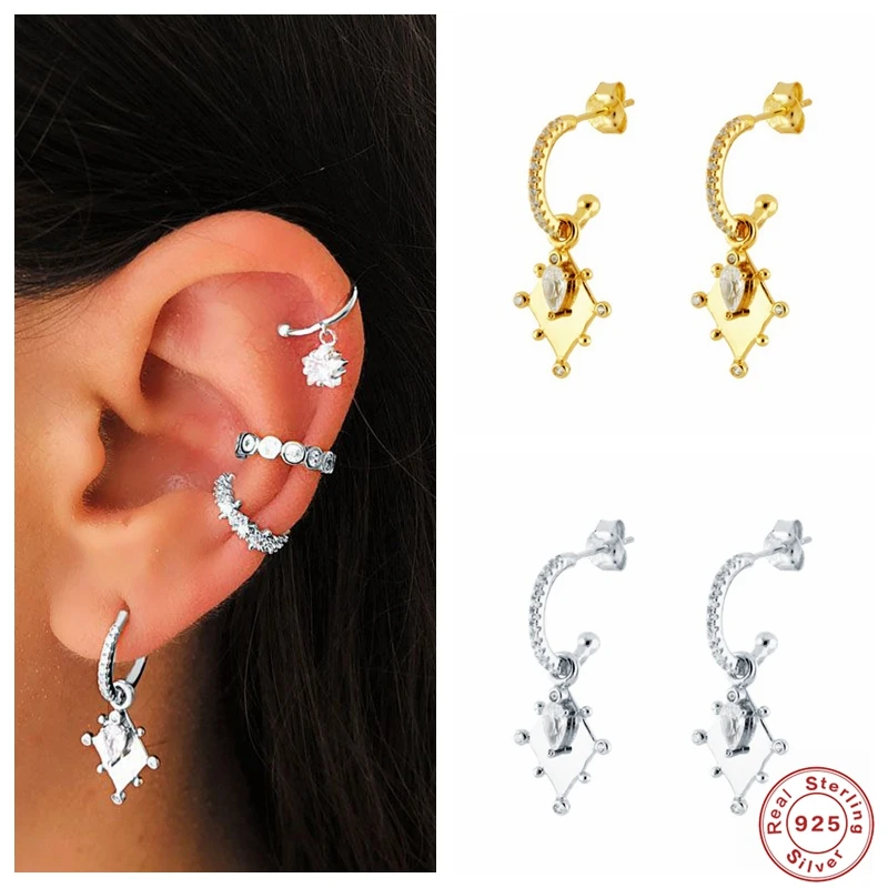 Aide Minimalist 925 Sterling Silver Geometric Design Glitter Crystal Zircon stud Earrings for Women Fashion Jewelry Pendientes
Aide Minimalist 925 Sterling Silver Geometric Design Glitter Crystal Zircon stud Earrings for Women Fashion Jewelry Pendientes