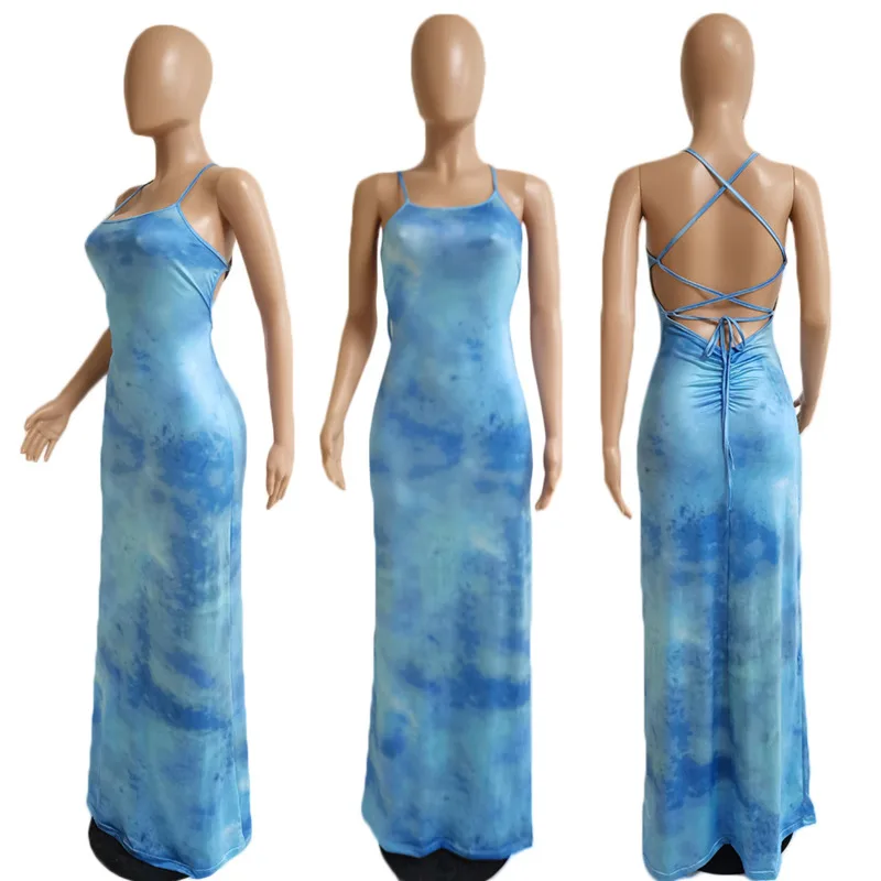 YICIYA Summer sexy sleeveless low-cut suspenders halter cross straps slim fit hip tie-dye evening dress long dress women
YICIYA Summer sexy sleeveless low-cut suspenders halter cross straps slim fit hip tie-dye evening dress long dress women