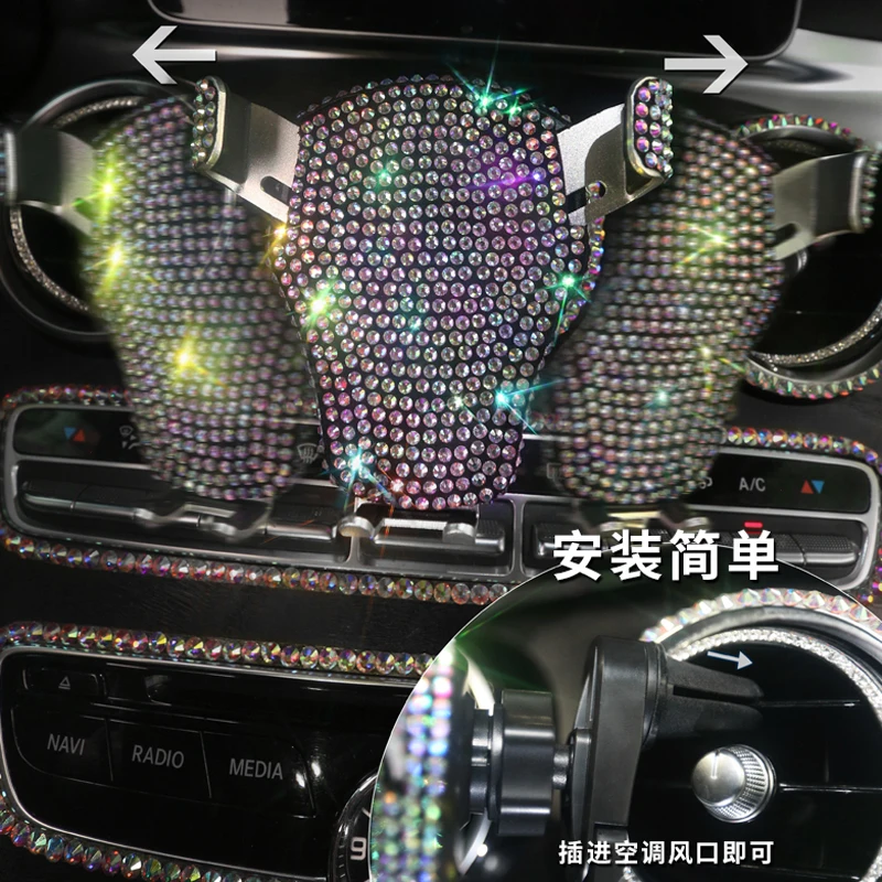 Crystal Diamond Mobile Car Phone Holder Air Vent Mount Metal Mobile Phone Stand Holder Adjustable
Crystal Diamond Mobile Car Phone Holder Air Vent Mount Metal Mobile Phone Stand Holder Adjustable