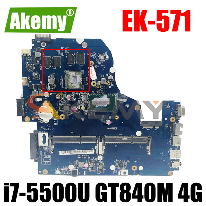 

Для Acer Aspire EK-571 E5-571 E5-571G V3-572G Материнская плата ноутбука A5WAH LA-B991P с i7-5500U GT840M 4G-GPU NB.MSX11.009 тестирование