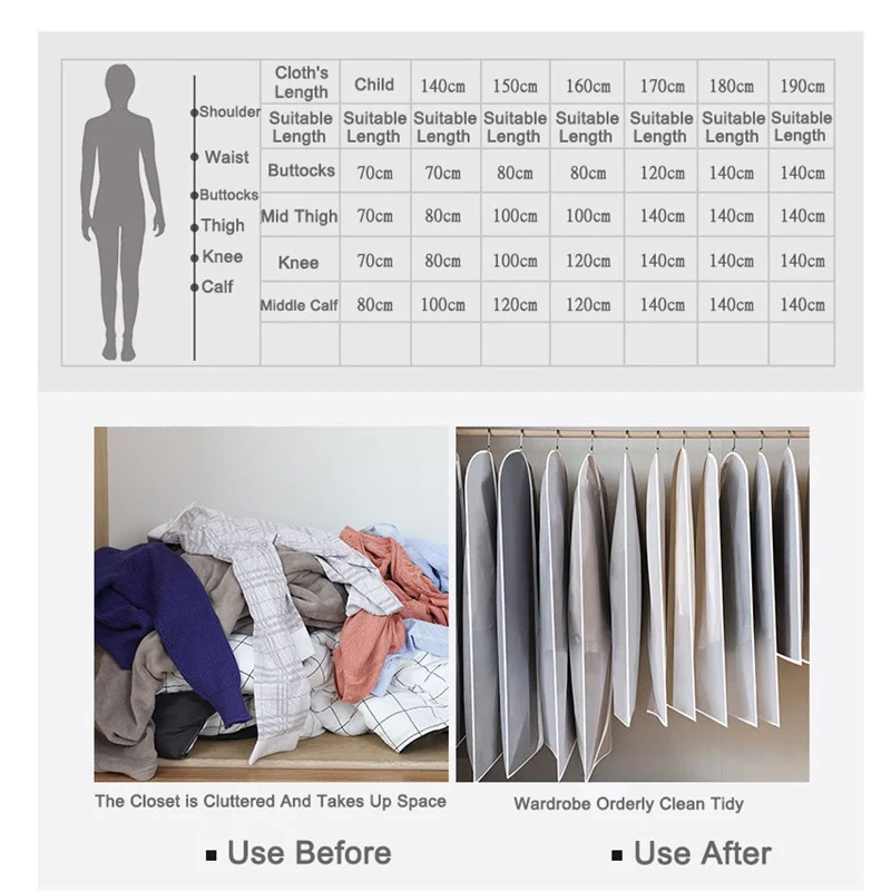 Clothes Hanging Garment Dress Clothes Suit Coat Dust Cover Home Storage Bag Pouch Case Organizer Wardrobe Hanging Clothing
Clothes Hanging Garment Dress Clothes Suit Coat Dust Cover Home Storage Bag Pouch Case Organizer Wardrobe Hanging Clothing