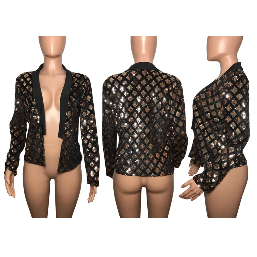 Small Argyle Sequined Spliced Casual Short Coats Women V Neck Full Sleeve Open Stitch Autumn Hot Fashion Showy Jackets DN8049
Small Argyle Sequined Spliced Casual Short Coats Women V Neck Full Sleeve Open Stitch Autumn Hot Fashion Showy Jackets DN8049