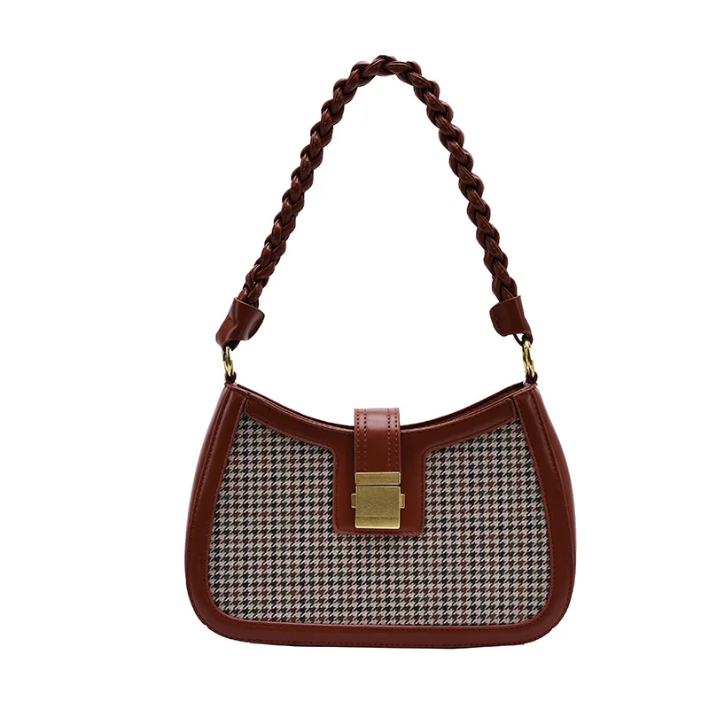 Handle Bag Women Retro Handbag PU Leather Shoulder Totes Underarm Lattice Female Small Subaxillary Bags Clutch Crossbody Bag
Handle Bag Women Retro Handbag PU Leather Shoulder Totes Underarm Lattice Female Small Subaxillary Bags Clutch Crossbody Bag