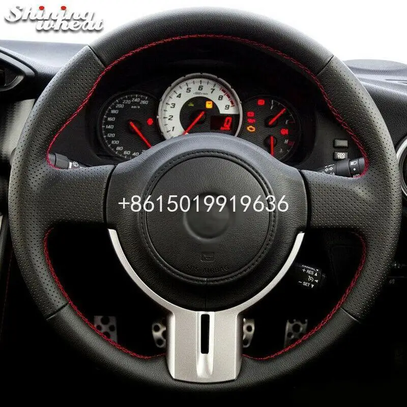 Чехол на руль автомобиля из черной кожи для Toyota 86 2012 2015 Subaru BRZ 2012|Чехлы руль| |
