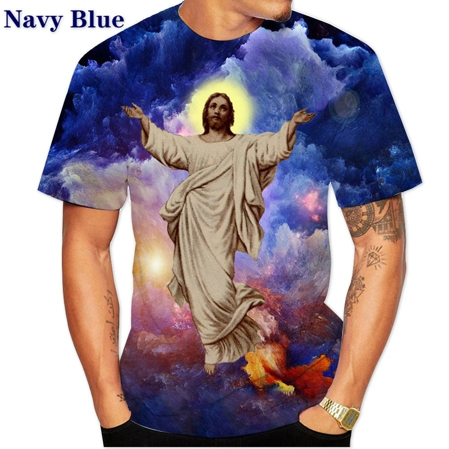 Men's short sleeve hakuna Comfortable T-shirt classic Jesus print 3D hip-hop style oversized shirt 2021 new style
Men's short sleeve hakuna Comfortable T-shirt classic Jesus print 3D hip-hop style oversized shirt 2021 new style