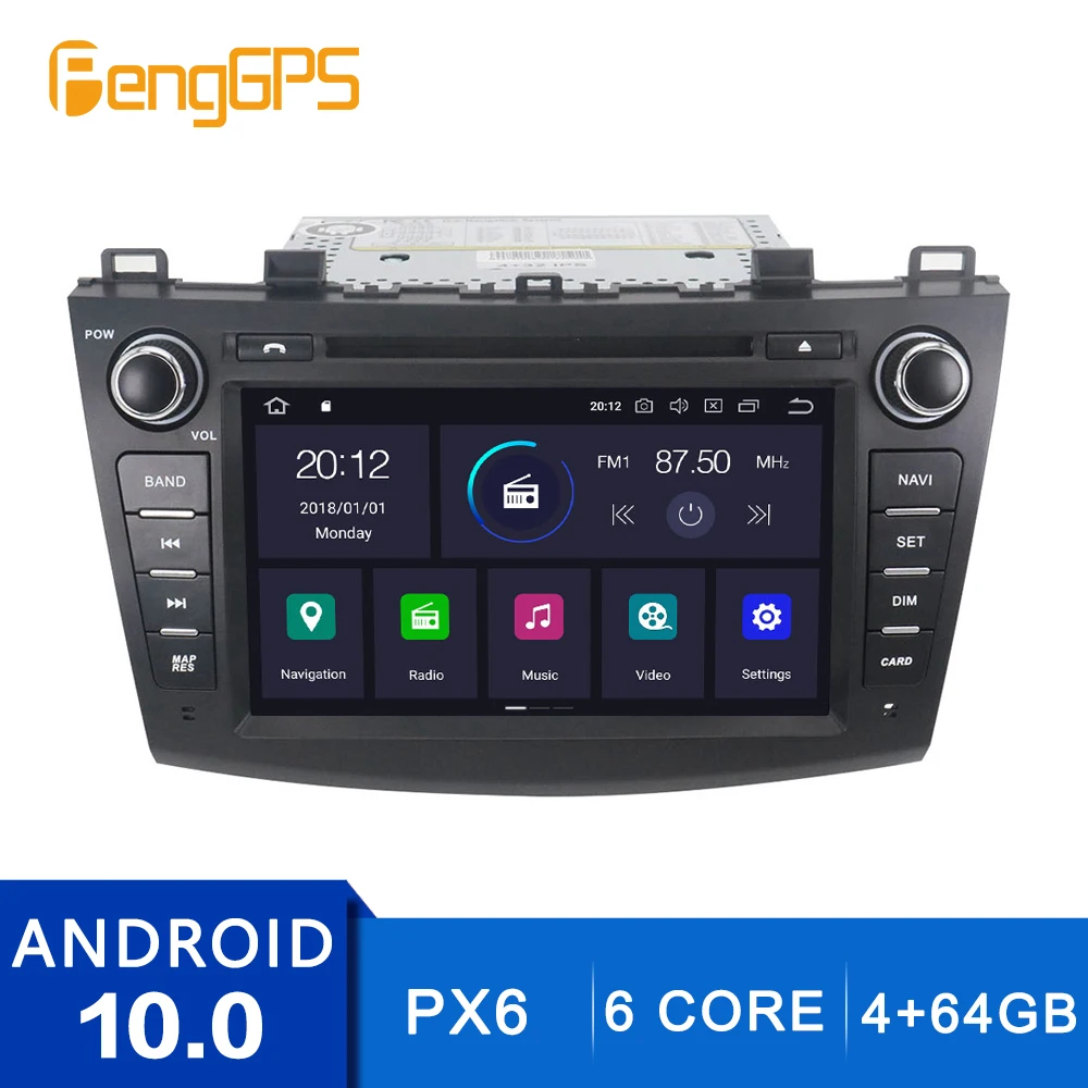 Android 10 0 GPS-навигация для Mazda 3 2009-2012 сенсорный мультимедийный головной прибор