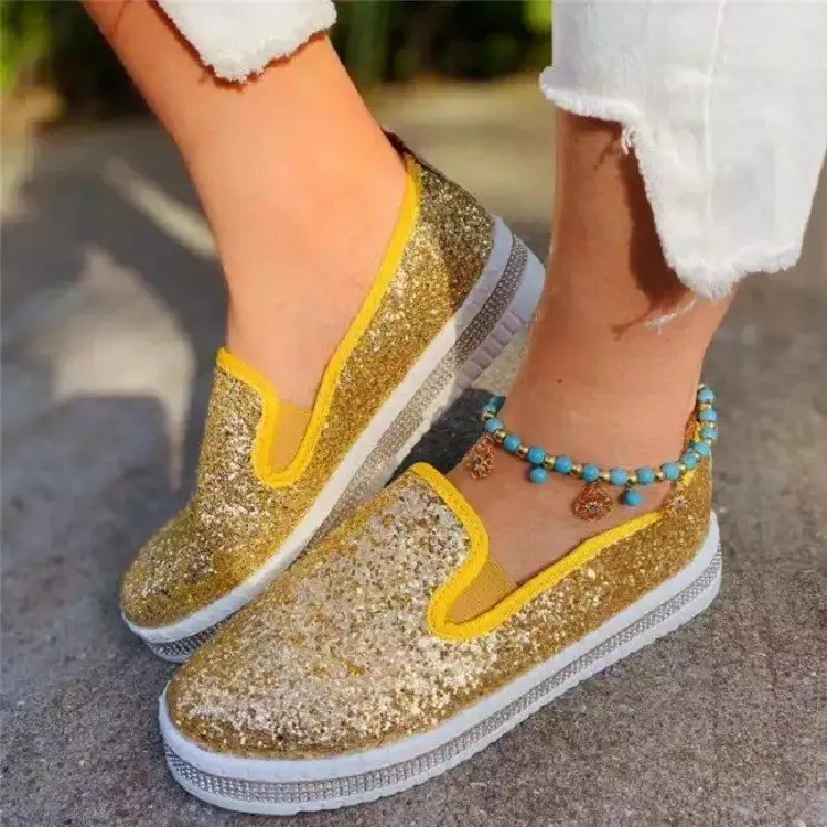 Women Flats Bling Woman Shoes Rhinestone Ladies Casual Shoes Round Toe Slip-on Platform Shoes
Women Flats Bling Woman Shoes Rhinestone Ladies Casual Shoes Round Toe Slip-on Platform Shoes