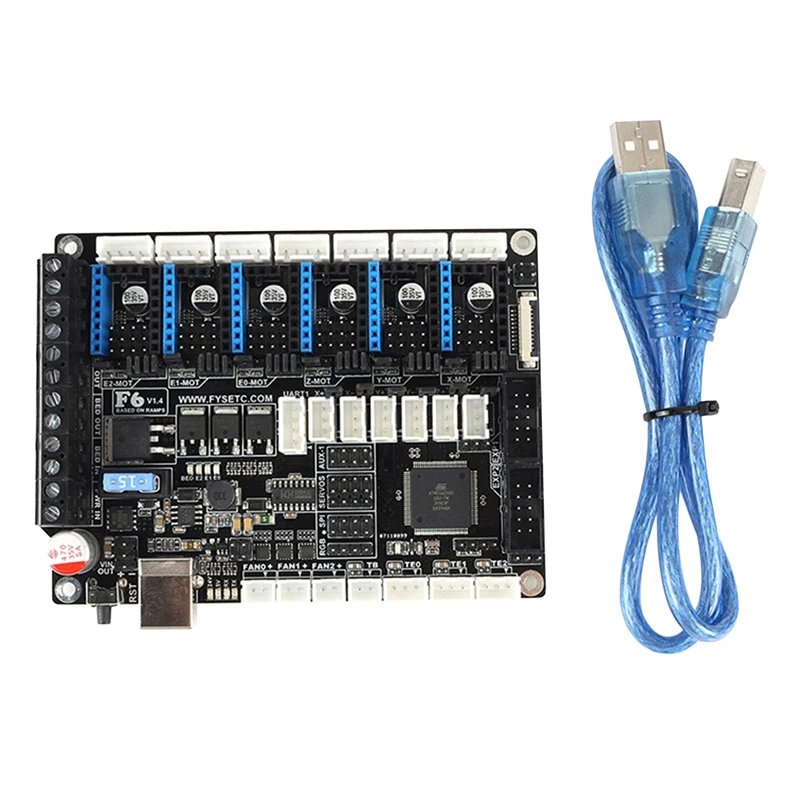 F6 V1.4 Control Board Support TMC2208 UART Mode 6 Drivers 3D Printer Accessories
F6 V1.4 Control Board Support TMC2208 UART Mode 6 Drivers 3D Printer Accessories