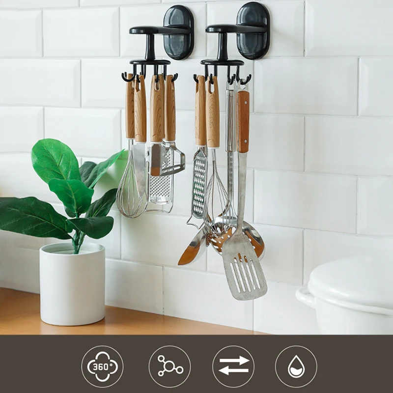 Storage Hooks Wall Mounted Free Punch Rotating Storage Racks for Bathroom Kitchen Spatulas Spoons Cooking Utensils
Storage Hooks Wall Mounted Free Punch Rotating Storage Racks for Bathroom Kitchen Spatulas Spoons Cooking Utensils