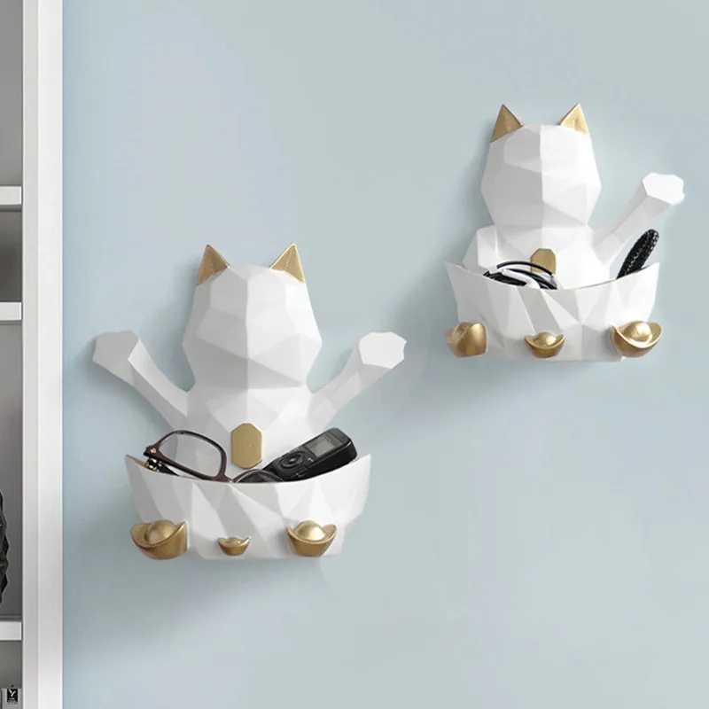 

Белый цвет ветер Lucky Cat настенный ящик для хранения ключей настенное Искусство гостиная крыльцо ТВ шкаф Рождественский подарок