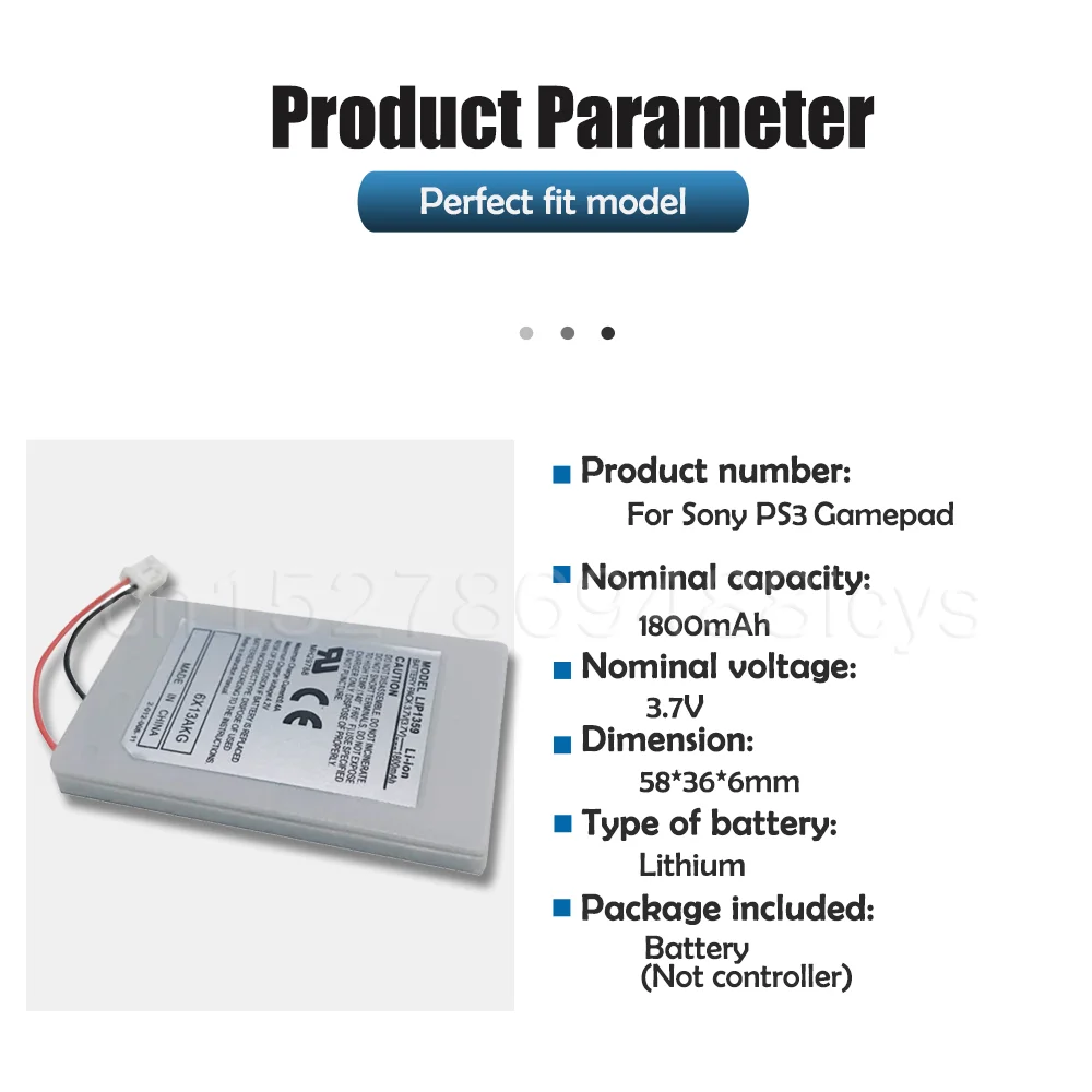 1PCS Lithium Li-Ion Battery Pack For Sony PS3 PlayStation3 Wireless Controller PS3 Gamepad 3.7V 1800mAh Rechargeable Battery
1PCS Lithium Li-Ion Battery Pack For Sony PS3 PlayStation3 Wireless Controller PS3 Gamepad 3.7V 1800mAh Rechargeable Battery